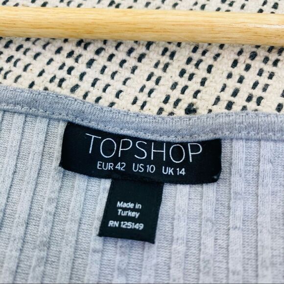 Topshop gray ribbed skater dress size 10 - Picture 9 of 10